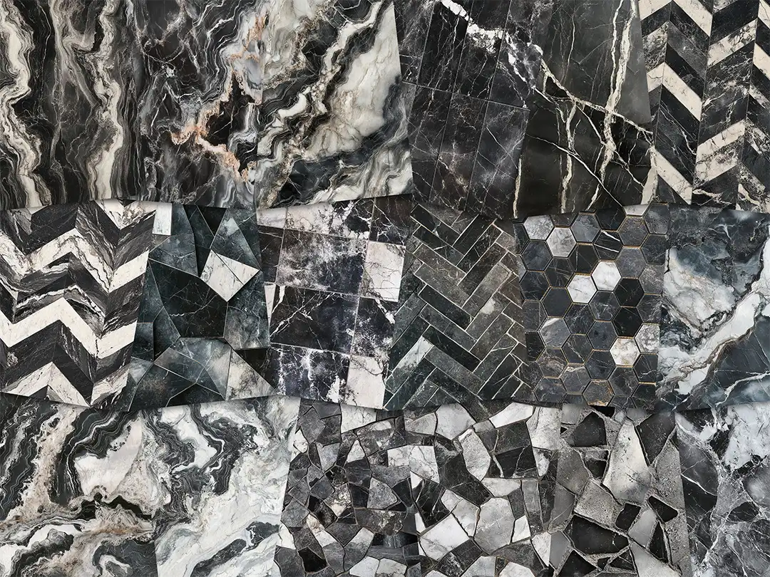 Dark Pewter Silver Marble