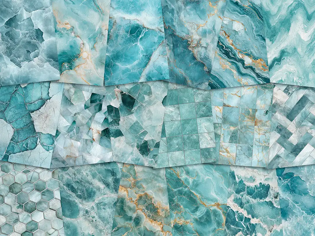 Light Aqua Teal Marble