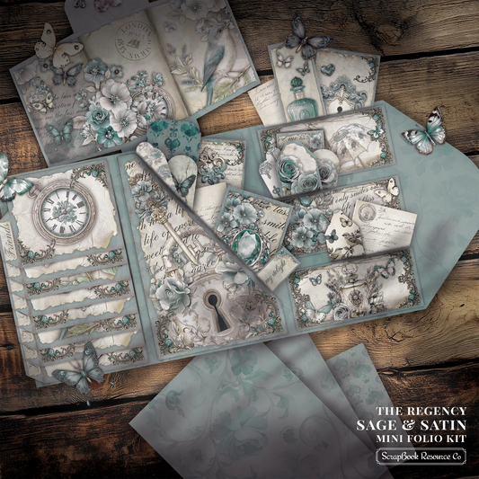 The Regency Sage & Satin Mini Folio Kit Style 2 DIGITAL DOWNLOAD
