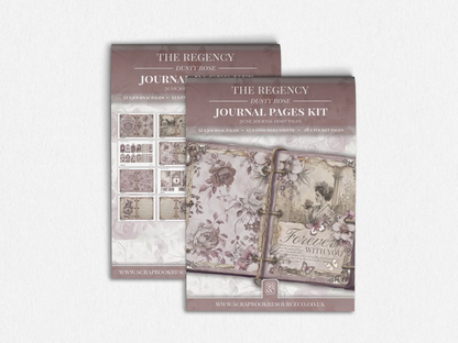 The Regency Dusty Rose Junk Journal Diary Pages Kit
