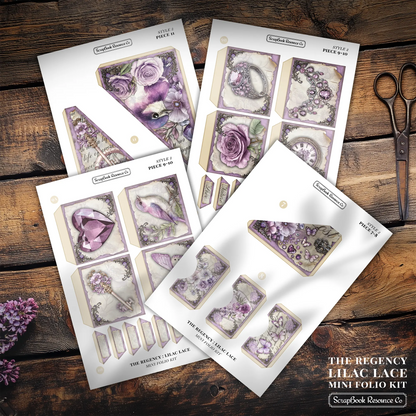 The Regency Lilac Lace Mini Folio Kit Style 2 DIGITAL DOWNLOAD