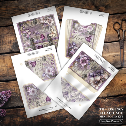 The Regency Lilac Lace Mini Folio Kit Style 2 DIGITAL DOWNLOAD