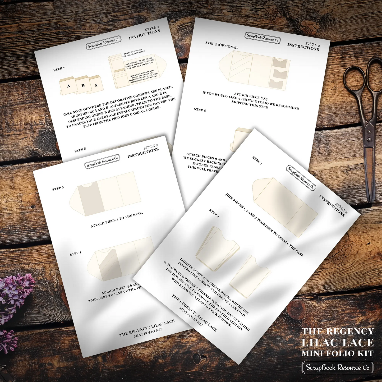 The Regency Lilac Lace Mini Folio Kit Style 2 DIGITAL DOWNLOAD