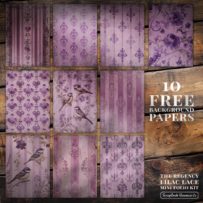 The Regency Lilac Lace Mini Folio Kit Style 2 DIGITAL DOWNLOAD
