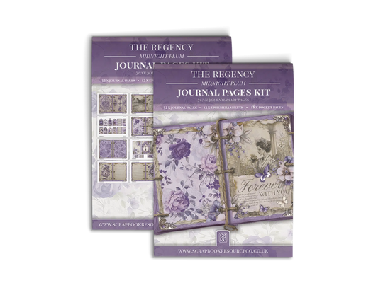 The Regency Midnight Plum Junk Journal Diary Pages Kit