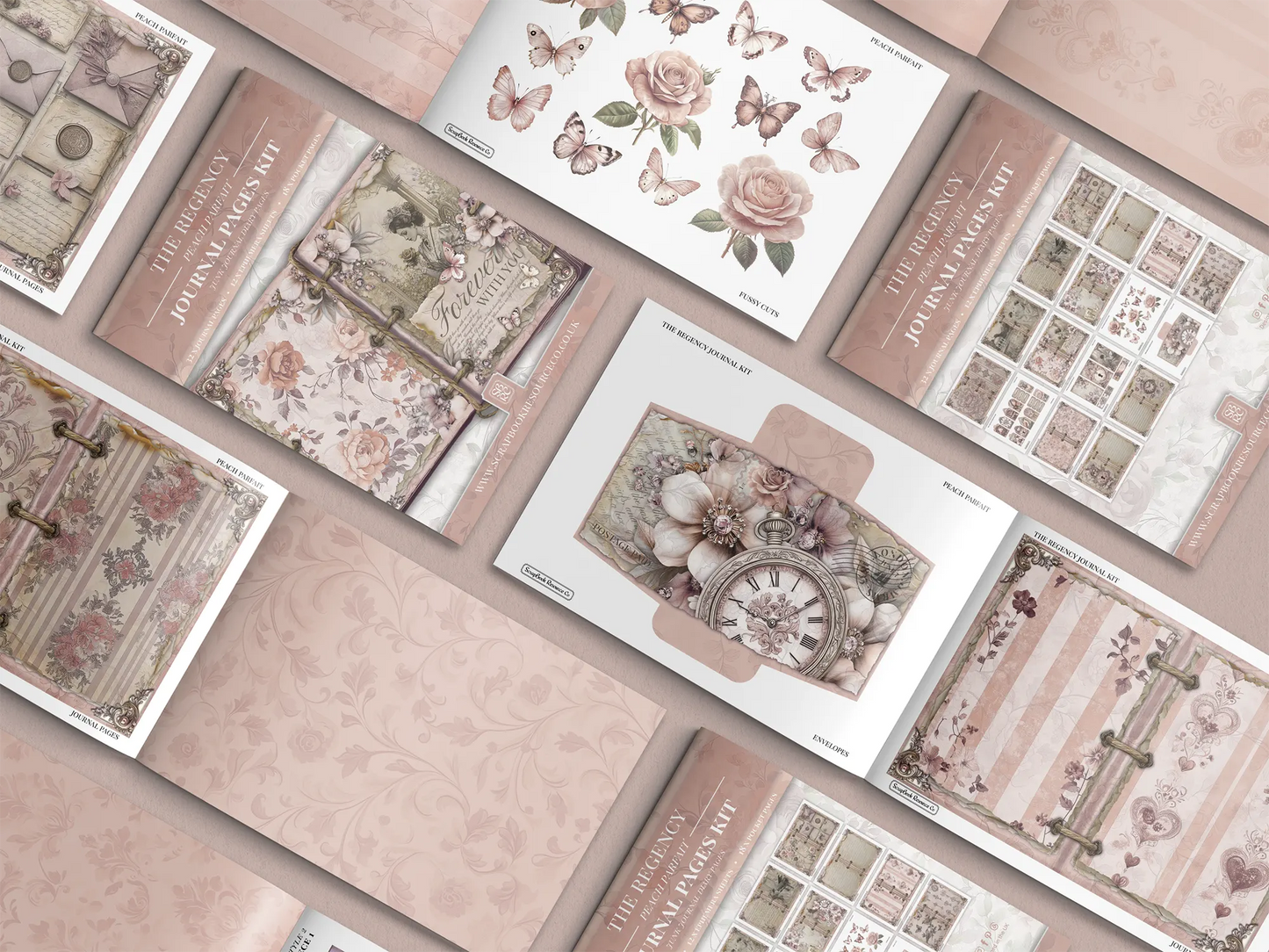 The Regency Peach Parfait Junk Journal Diary Pages Kit