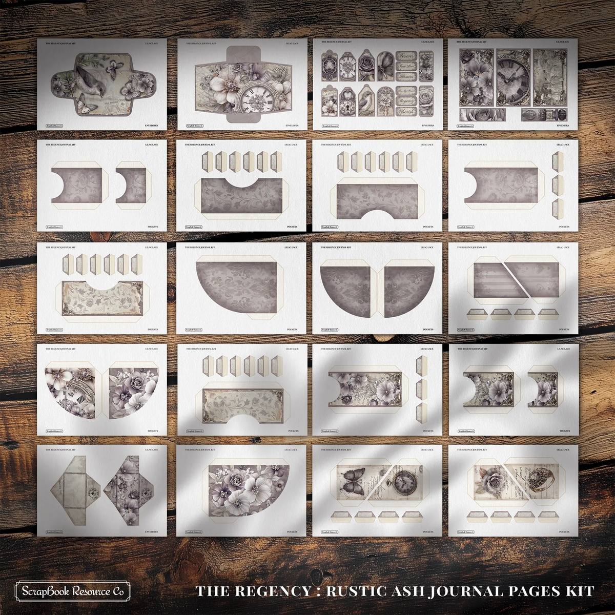 The Regency Rustic Ash Junk Journal Diary Pages Kit DIGITAL DOWNLOAD ...